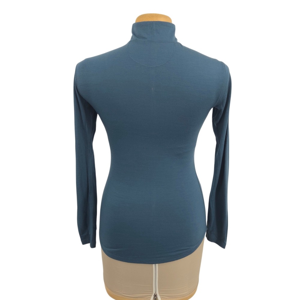 REI Co-op Quarter Zip Pullover Womens XS Blue Merino Wool Hiking Base Layer - Picture 4 of 11